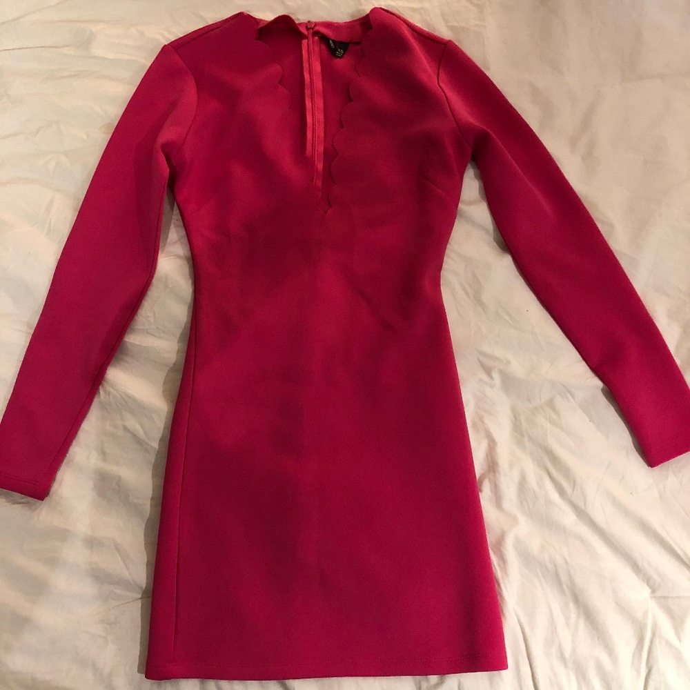 Nookie scalloped neckline bodycon mini dress